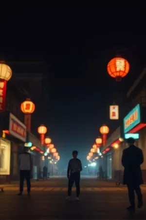 《雾港回声》竖版海报，雨夜港口栈桥与远处灯塔